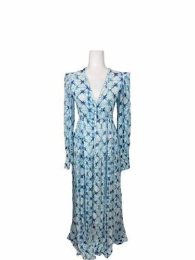 Rocco sand Floral Long Sleeve V-Neck Maxi Dress